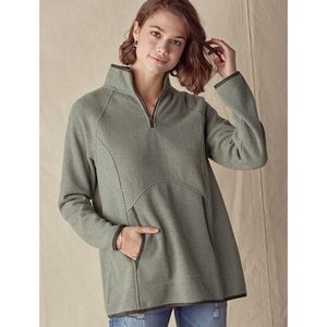 Last1️⃣ Lightweight Spring Jackets Olive Green Half Zip Pullover Women’s Tops